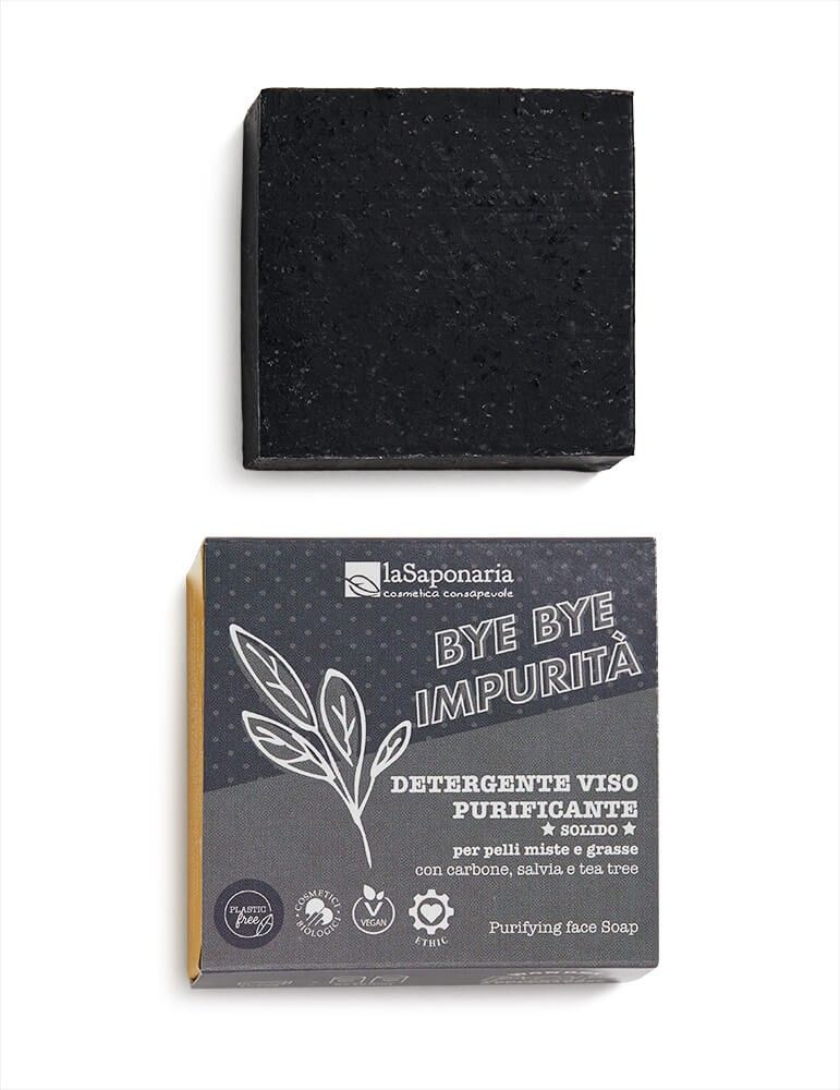 La Saponaria Organic Charcoal Purifying Cleansing Soap (For combination or oily skin)