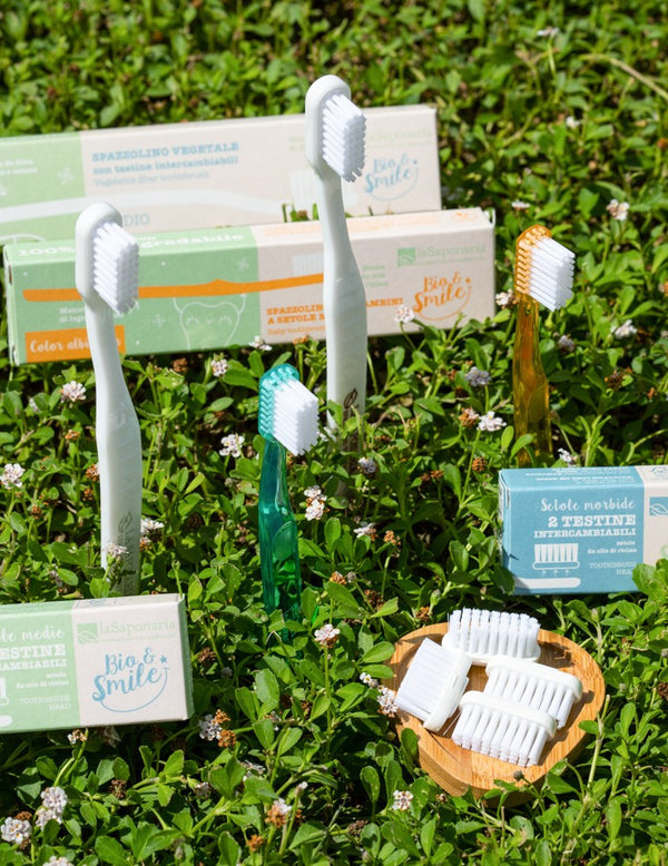 La Saponaria Vegetable Fiber Interchangeable Toothbrush Medium bristles